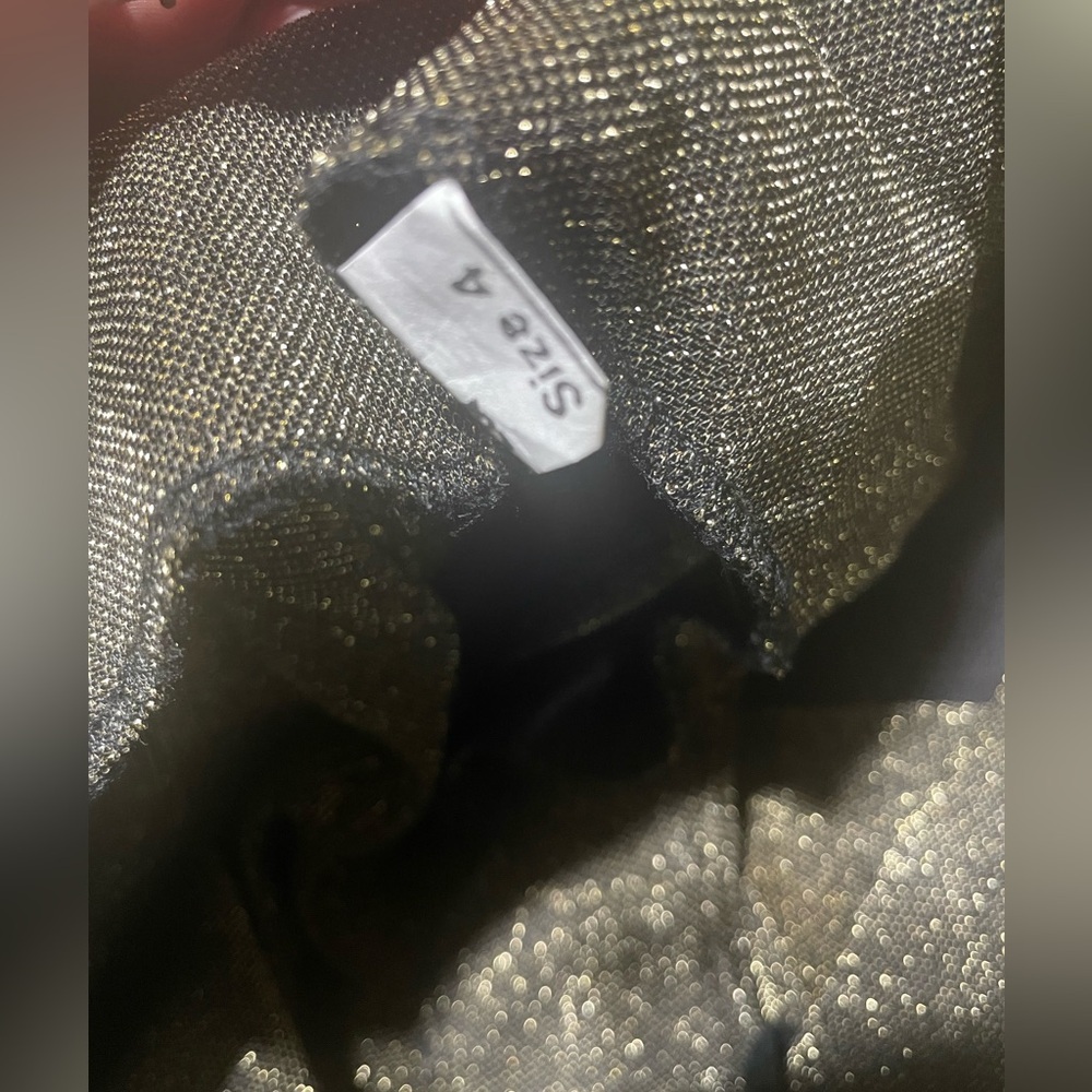 Black and Gold Shimmer Bodycon Dress Sleeveless Glitter Stretch Size 4 Small - Picture 5 of 6